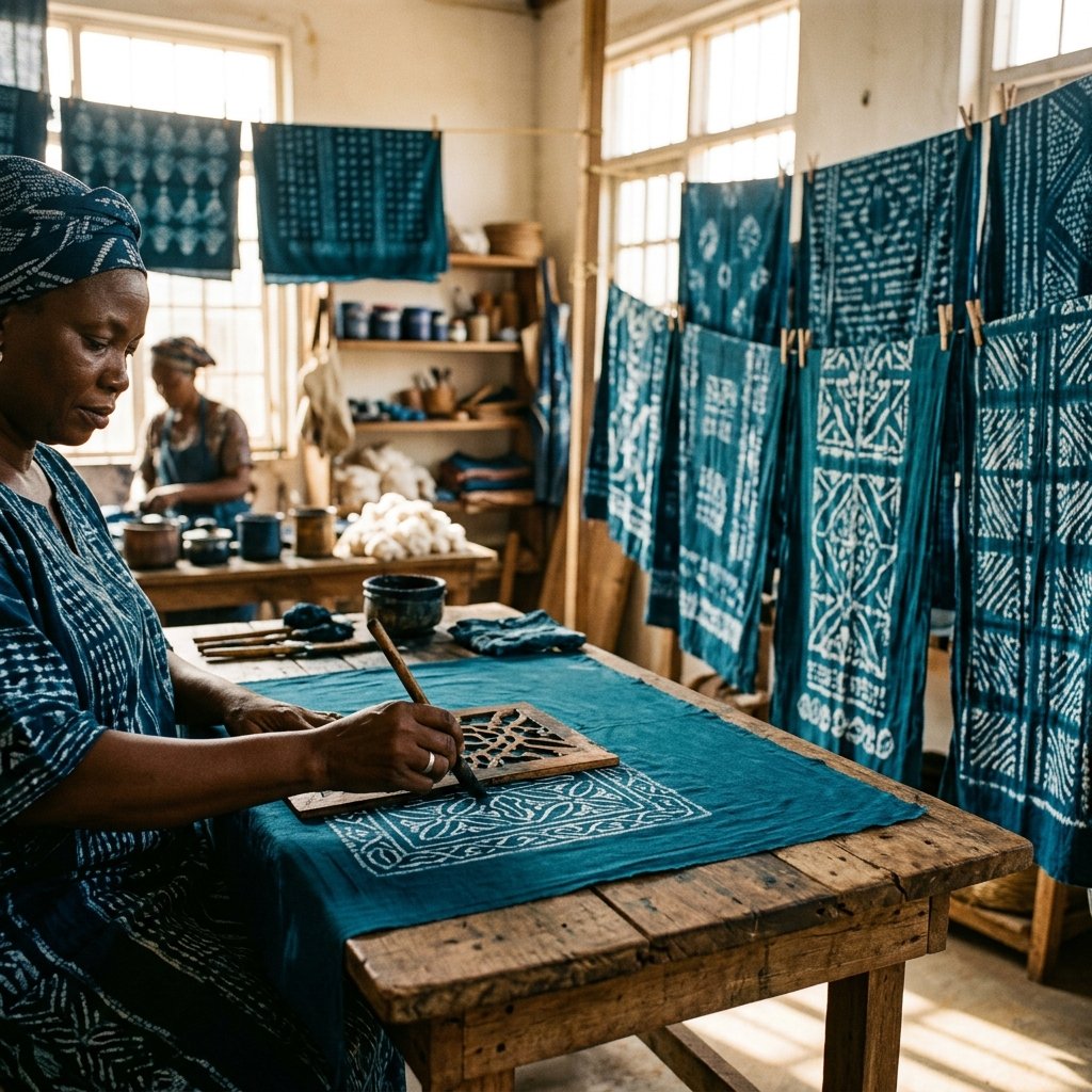 Auchi Adire textile and indigo dye production center